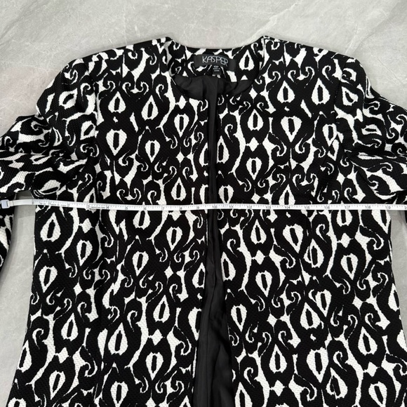 Women’s Kasper Open Front Patterned Long Sleeve Blazer Jacket Size 10P - Picture 14 of 16
